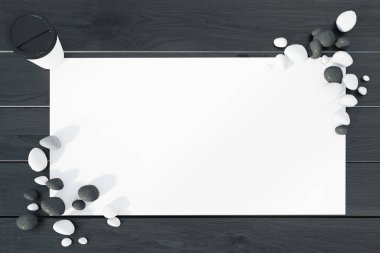 Kağıt üzerinde gri bir tablo büyük levha