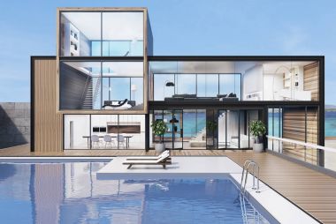 Yüzme havuzlu büyük ev