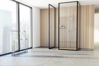 Ahşap banyo, duş, çatı