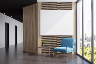 Mermer ve ahşap Asansör hall, poster portre