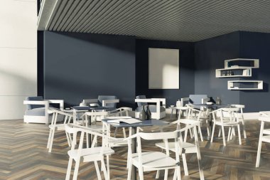 Bir posteri ile gri Cafe