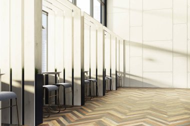 Masası kafeterya iç dışkı ve tabloları yan