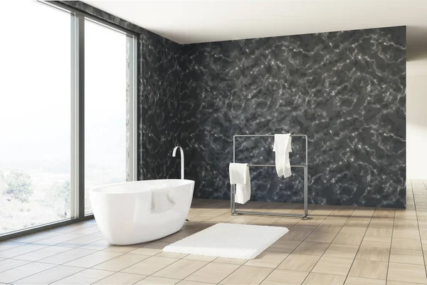 Beyaz Siyah mermer banyo küvet