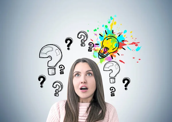 Şaşırmış gibi kadın pembe, sorular ve cevaplar