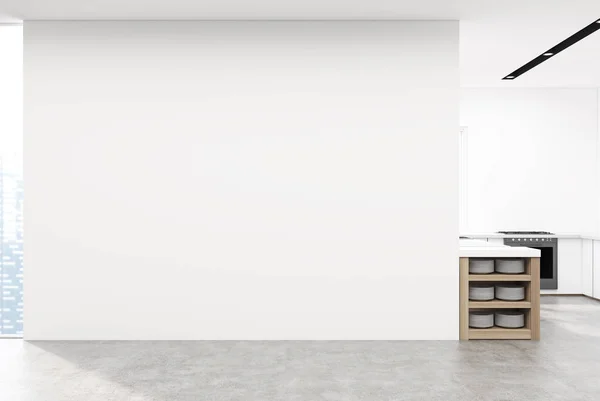 Esquina de la cocina y una pared en blanco — Foto de Stock