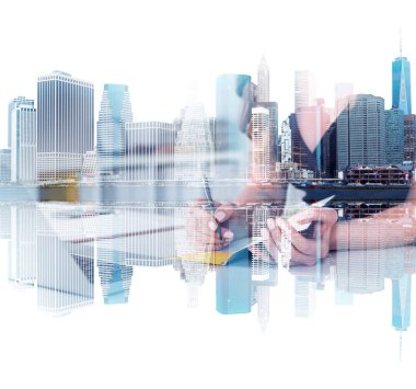 New York cityscape, işkadını yazma