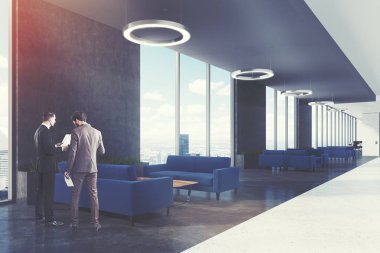 Office, mavi kanepeler, erkekler alanında bekliyor