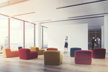 Clored koltuklar office sınıf, kadın, köşe