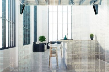 Modern mutfak ve yemek odası, Çift