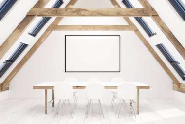 Yemek odası iç, Masa, sandalye, poster tavan