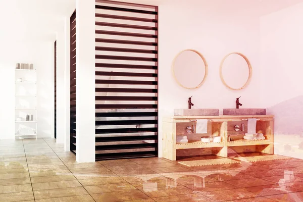 Banyo iç beyaz, Duş kabini tonda siyah