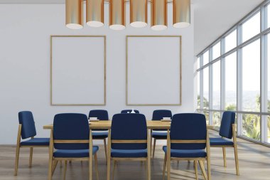 Yemek odası ile iki afiş, palms