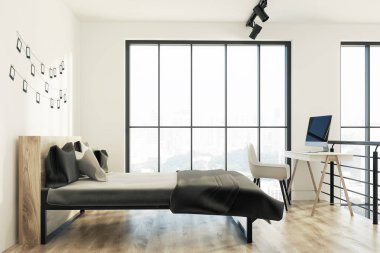 Beyaz yatak odası ile bir Fotoğraf Galerisi, yan