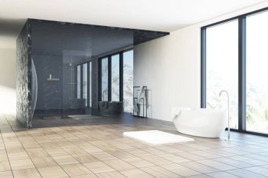 Siyah ve beyaz lüks banyo