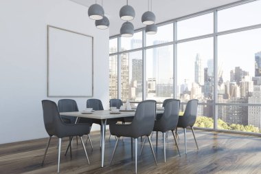 Yemek odası, gri sandalye, köşe