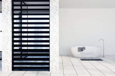 Döşenmiş banyo beyaz, küvet