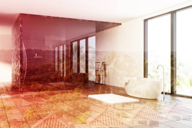 Siyah ve beyaz lüks banyo tonda