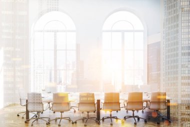 Beyaz çatı oda iç ön görünüm Çift Kişilik Toplantı