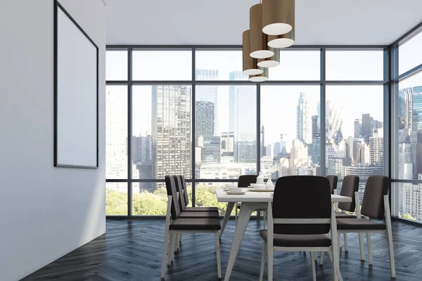 Yemek odası, siyah sandalye, yan