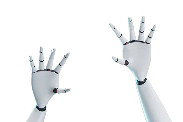 Biały, czarny i czerwony robot ręce — Zdjęcie stockowe