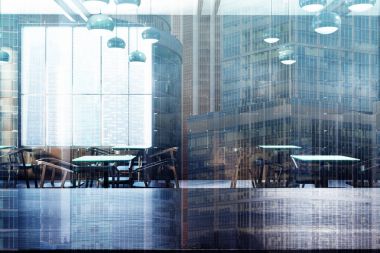 Ahşap kafe iç, pencere Çift Kişilik