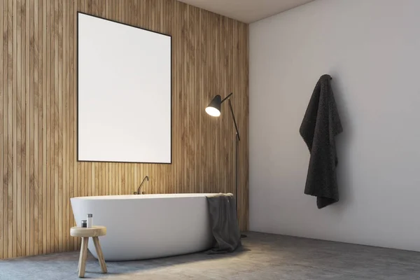Salle de bain en bois, affiche, coin — Photo