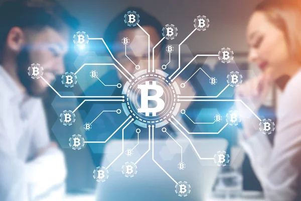 Start-up-Gründer, Bitcoin-Netzwerk — Stockfoto