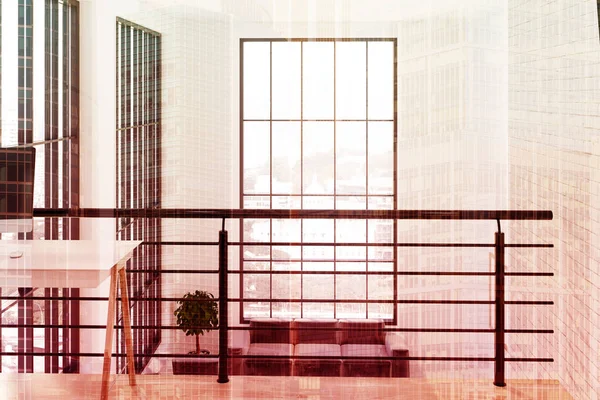 Sala de conferencias panorámica en la oficina moderna, copiar la vista