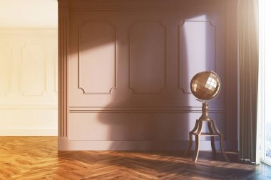 Beyaz ve gri tonda salon, Küre, boş