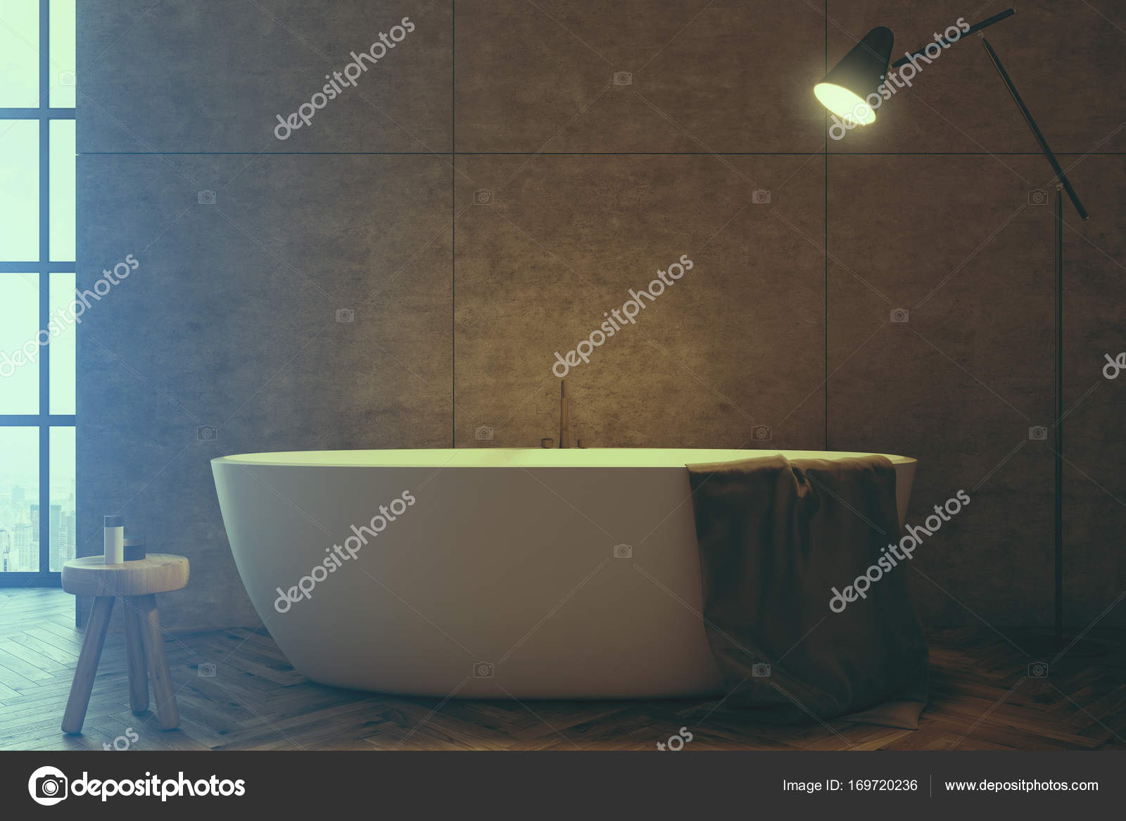 Vasca da bagno in cemento, bianco nelle vicinanze fino tonico — foto ... Vasca da bagno in cemento