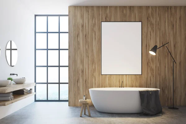 Dřevěná koupelna, plakát — Stock fotografie