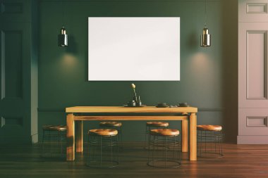 Siyah yemek odası iç, tonda poster