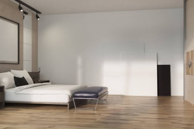 Bej çatı katı yatak odası, poster katta