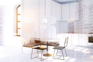 Lüks mutfak ve oturma odası, Çift