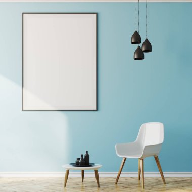 Mavi Salon iç, koltuk ve poster