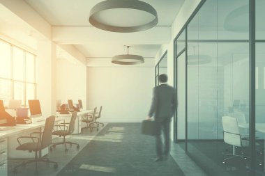 Beyaz tonlu açık alan office yan