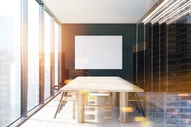 Siyah toplantı odası iç, poster tonda modern