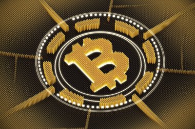 Turuncu bitcoin amblemi