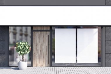 Cafe dış, iki posterler