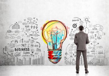 Sakallı işadamı, iş fikri