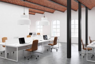 Tavan tuğla tarafında office, bej alan açın