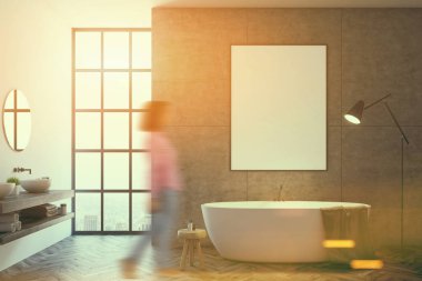 Beton banyo, tonda poster