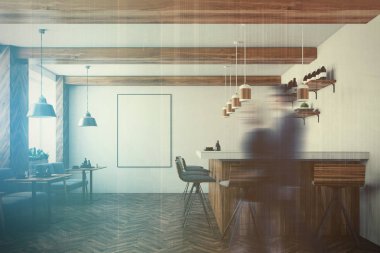 İç mekan, poster, tonda koltuklar Bar