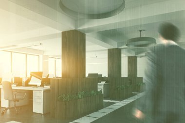 Ahşap ve beyaz alanı office yan tonda açın