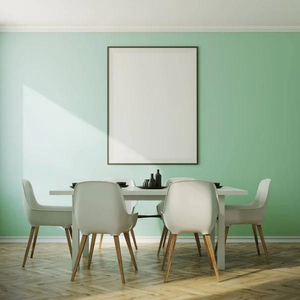 Green dining room interior, poster — Stock Photo, Image