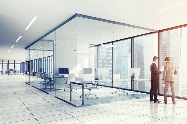 White and glass office interior toned — Stock Photo, Image