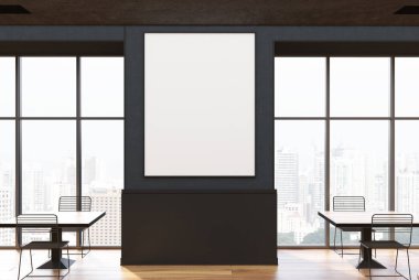 Siyah çatı Cafe inerior, poster