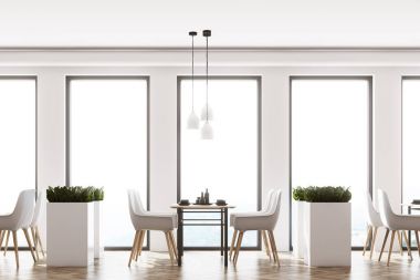 Beyaz çatı kafe iç