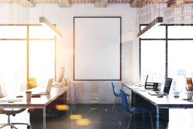 Açık alan ofis, poster tonlu beyaz