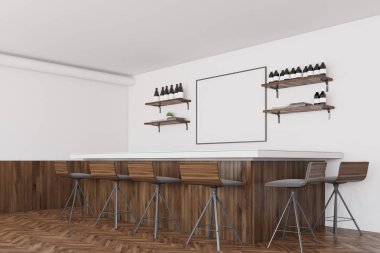 Beyaz ve koyu poster yan bar, ahşap